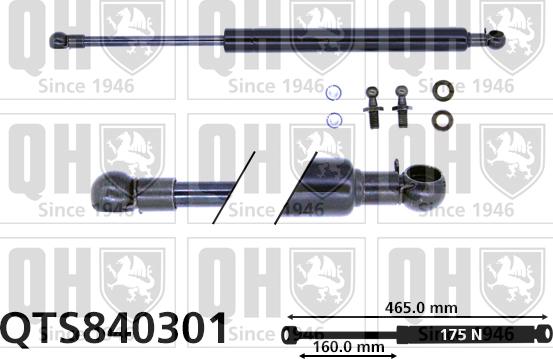 Quinton Hazell QTS840301 - Gāzes atspere, Bagāžas / Kravas nodalījuma vāks ps1.lv