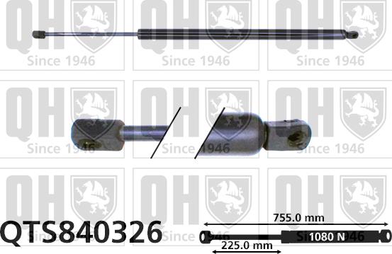 Quinton Hazell QTS840326 - Gāzes atspere, Bagāžas / Kravas nodalījuma vāks ps1.lv