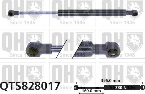 Quinton Hazell QTS828017 - Gāzes atspere, Motora pārsegs ps1.lv