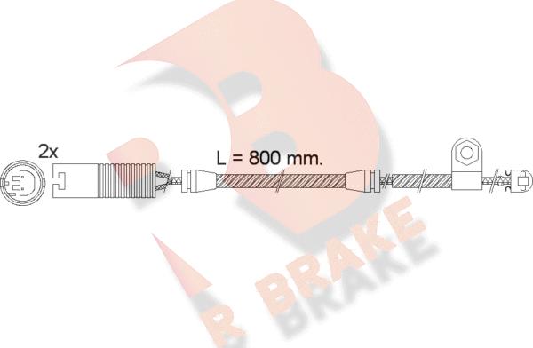 R Brake 610499RB - Indikators, Bremžu uzliku nodilums ps1.lv