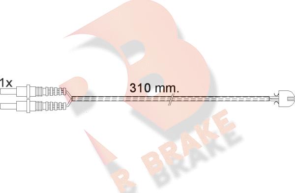 R Brake 610496RB - Indikators, Bremžu uzliku nodilums ps1.lv