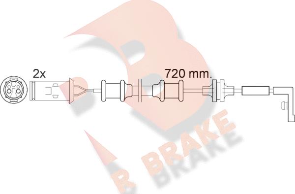 R Brake 610444RB - Indikators, Bremžu uzliku nodilums ps1.lv