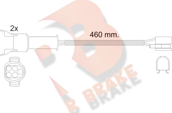 R Brake 610456RB - Indikators, Bremžu uzliku nodilums ps1.lv