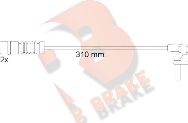 R Brake 610453RB - Indikators, Bremžu uzliku nodilums ps1.lv