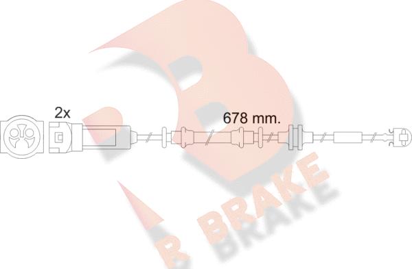 R Brake 610452RB - Indikators, Bremžu uzliku nodilums ps1.lv