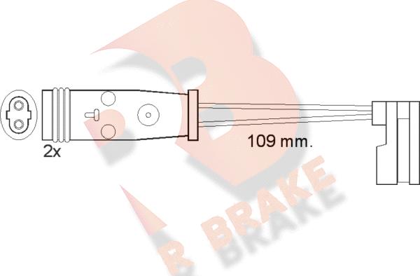 R Brake 610483RB - Indikators, Bremžu uzliku nodilums ps1.lv