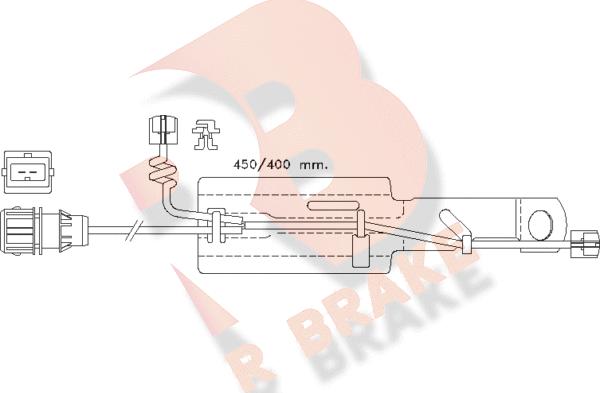 R Brake 610430RB - Indikators, Bremžu uzliku nodilums ps1.lv