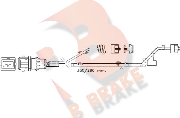R Brake 610423RB - Indikators, Bremžu uzliku nodilums ps1.lv