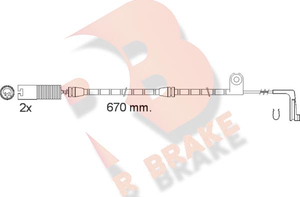 R Brake 610478RB - Indikators, Bremžu uzliku nodilums ps1.lv