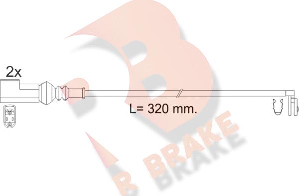 R Brake 610592RB - Indikators, Bremžu uzliku nodilums ps1.lv