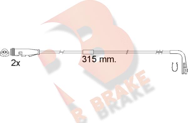 R Brake 610549RB - Indikators, Bremžu uzliku nodilums ps1.lv