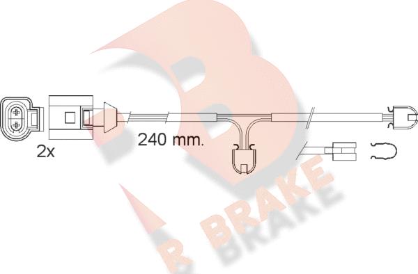 R Brake 610546RB - Indikators, Bremžu uzliku nodilums ps1.lv