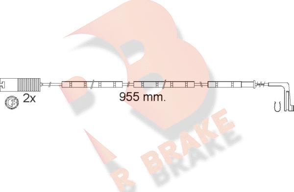 R Brake 610541RB - Indikators, Bremžu uzliku nodilums ps1.lv