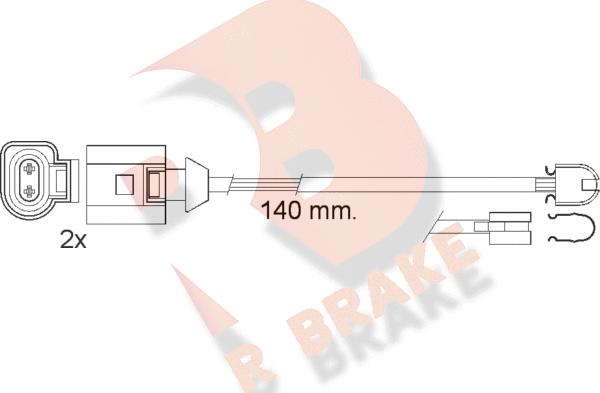 R Brake 610547RB - Indikators, Bremžu uzliku nodilums ps1.lv