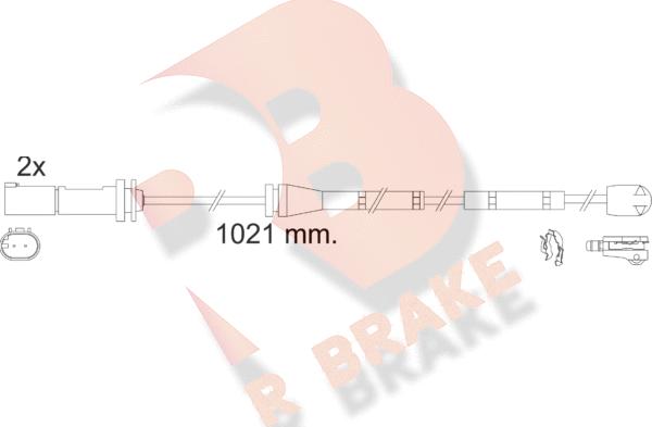 R Brake 610554RB - Indikators, Bremžu uzliku nodilums ps1.lv