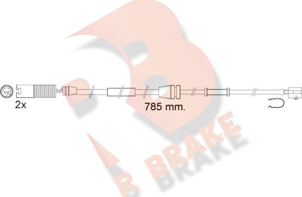 R Brake 610536RB - Indikators, Bremžu uzliku nodilums ps1.lv