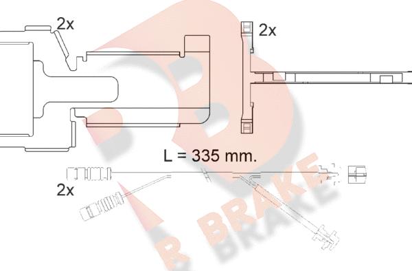 R Brake 610528RB - Indikators, Bremžu uzliku nodilums ps1.lv