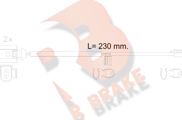 R Brake 610611RB - Indikators, Bremžu uzliku nodilums ps1.lv