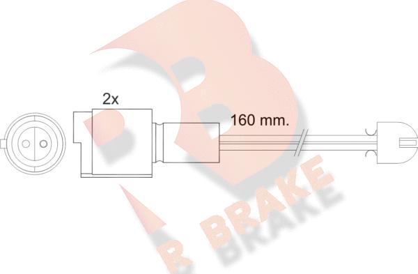 R Brake 610090RB - Indikators, Bremžu uzliku nodilums ps1.lv