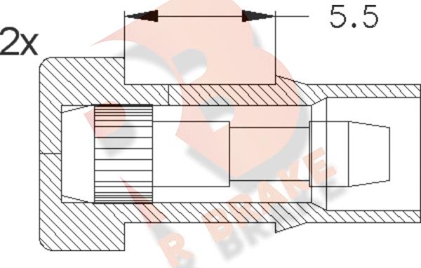 R Brake 610045RB - Indikators, Bremžu uzliku nodilums ps1.lv