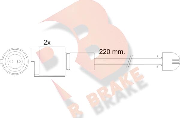 R Brake 610394RB - Indikators, Bremžu uzliku nodilums ps1.lv