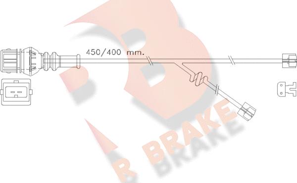 R Brake 610355RB - Indikators, Bremžu uzliku nodilums ps1.lv