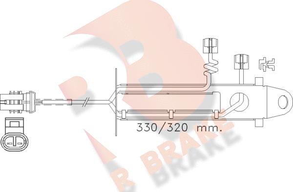 R Brake 610361RB - Indikators, Bremžu uzliku nodilums ps1.lv