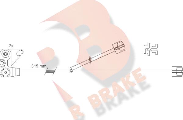 R Brake 610300RB - Indikators, Bremžu uzliku nodilums ps1.lv