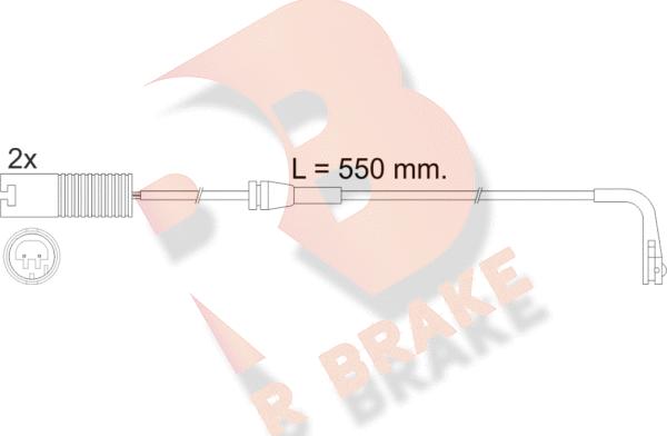 R Brake 610388RB - Indikators, Bremžu uzliku nodilums ps1.lv