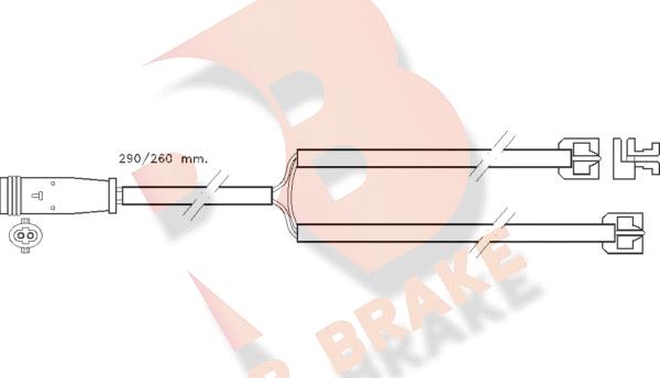 R Brake 610335RB - Indikators, Bremžu uzliku nodilums ps1.lv