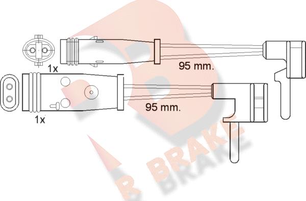 R Brake 610333RB - Indikators, Bremžu uzliku nodilums ps1.lv