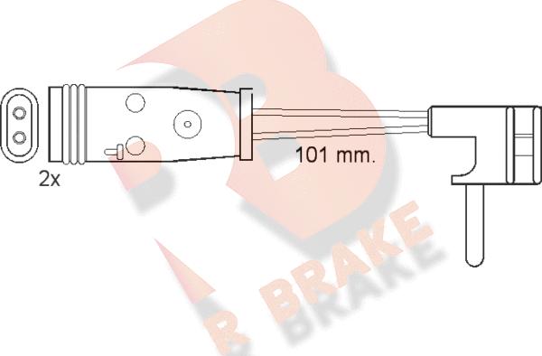 R Brake 610332RB - Indikators, Bremžu uzliku nodilums ps1.lv