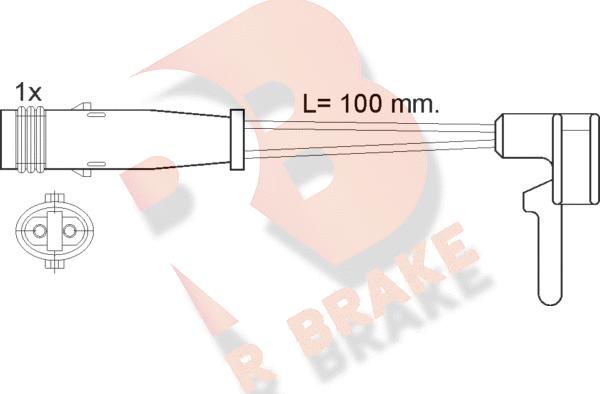 R Brake 610323RB - Indikators, Bremžu uzliku nodilums ps1.lv