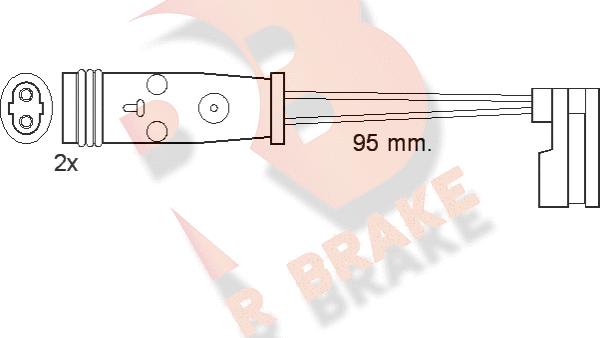 R Brake 610370RB - Indikators, Bremžu uzliku nodilums ps1.lv