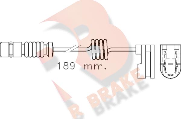 R Brake 610377RB - Indikators, Bremžu uzliku nodilums ps1.lv