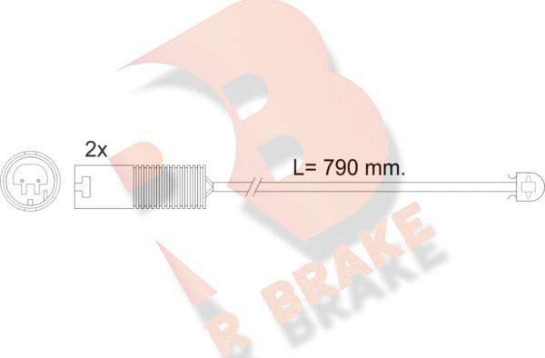 R Brake 610240RB - Indikators, Bremžu uzliku nodilums ps1.lv