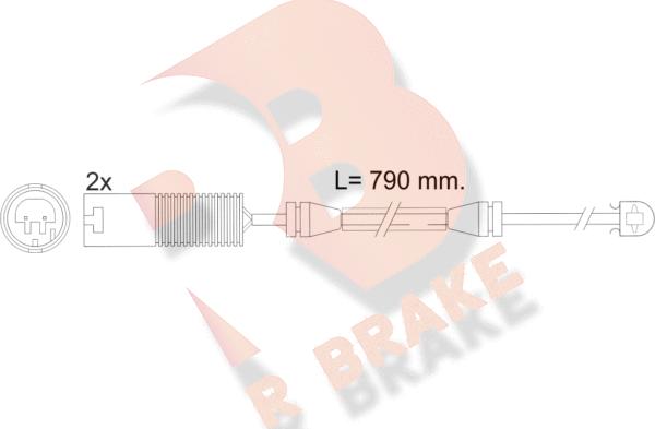 R Brake 610242RB - Indikators, Bremžu uzliku nodilums ps1.lv