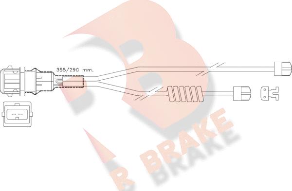 R Brake 610254RB - Indikators, Bremžu uzliku nodilums ps1.lv