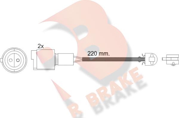 R Brake 610239RB - Indikators, Bremžu uzliku nodilums ps1.lv