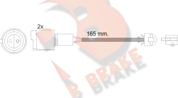 R Brake 610238RB - Indikators, Bremžu uzliku nodilums ps1.lv