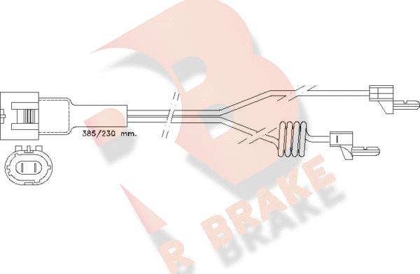 R Brake 610233RB - Indikators, Bremžu uzliku nodilums ps1.lv