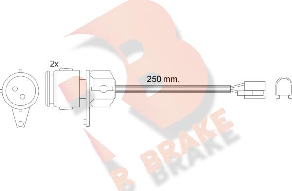 R Brake 610237RB - Indikators, Bremžu uzliku nodilums ps1.lv