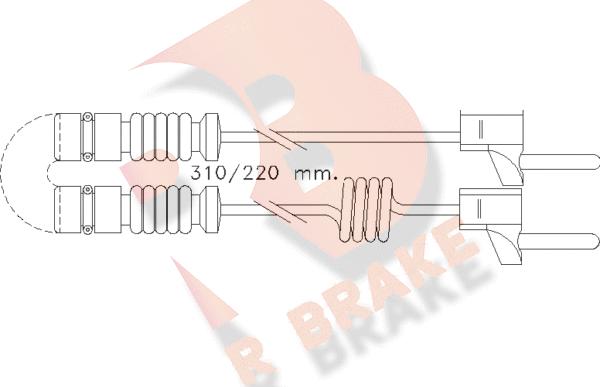 R Brake 610221RB - Indikators, Bremžu uzliku nodilums ps1.lv