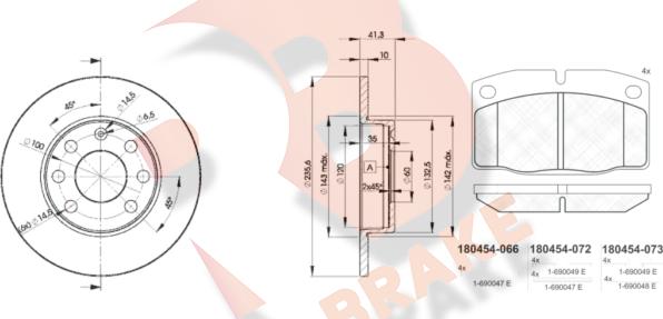 R Brake 3R04546193 - Bremžu komplekts, Disku bremzes ps1.lv