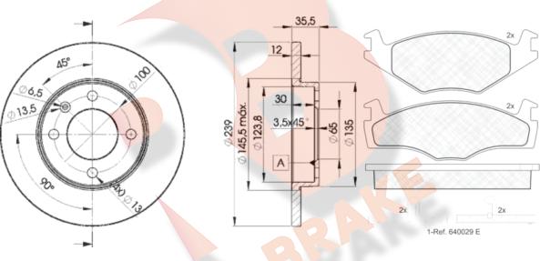 R Brake 3R04603300 - Bremžu komplekts, Disku bremzes ps1.lv