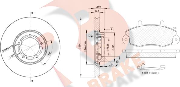 R Brake 3R08965610 - Bremžu komplekts, Disku bremzes ps1.lv