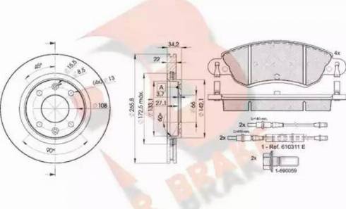 BENDIX DP61026 - Bremžu komplekts, Disku bremzes ps1.lv