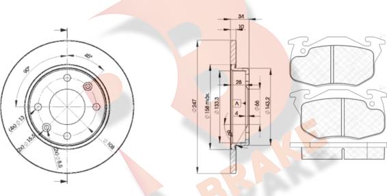 R Brake 3R11204689 - Bremžu komplekts, Disku bremzes ps1.lv