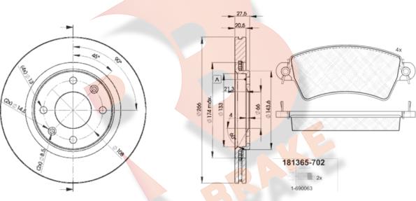 R Brake 3R13654697 - Bremžu komplekts, Disku bremzes ps1.lv