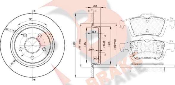 R Brake 3R17433962 - Bremžu komplekts, Disku bremzes ps1.lv